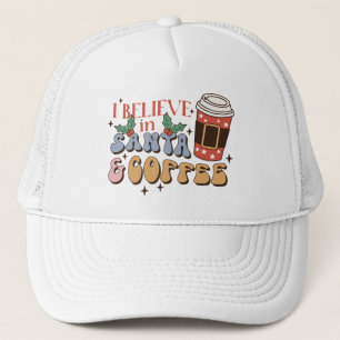 Ik geloof in de kerstman en de koffie   kerstlatte trucker pet
