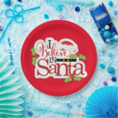 Ik geloof in de kerstman papieren bordje (Feest)