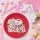 Ik geloof in de kerstman papieren bordje (Feest)