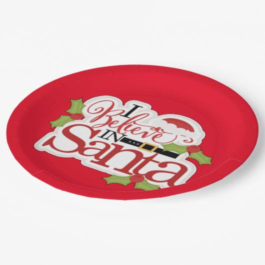 Ik geloof in de kerstman papieren bordje (Gekanteld)