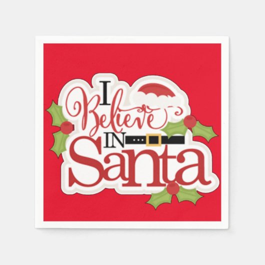 Ik geloof in de kerstman servet (Voorkant)