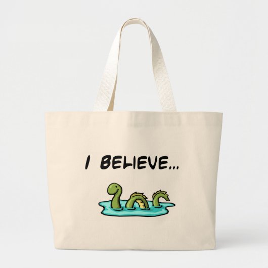 Ik geloof in de Loch Ness Monster Grote Tote Bag (Voorkant)