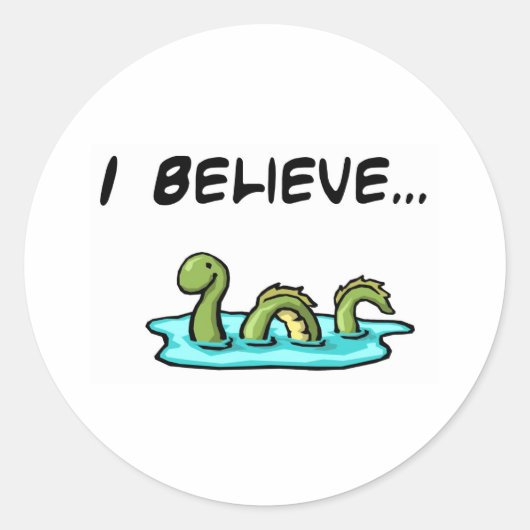 Ik geloof in de Loch Ness Monster Ronde Sticker (Voorkant)