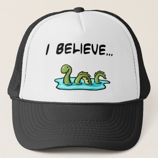 Ik geloof in de Loch Ness Monster Trucker Pet (Voorkant)