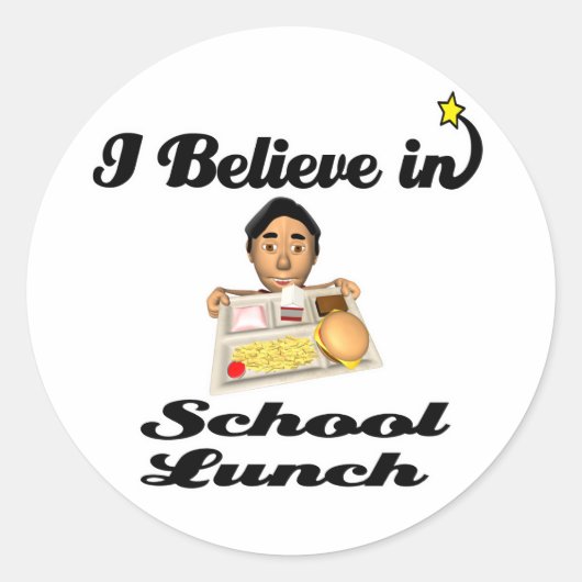 ik geloof in de lunch op school ronde sticker (Voorkant)