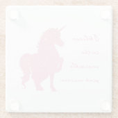 Ik geloof in de onzichtbare roze eenhoorn. glazen onderzetter (Achterkant)