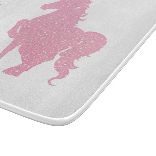 Ik geloof in de onzichtbare roze eenhoorn. snijplank (Hoek)