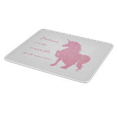 Ik geloof in de onzichtbare roze eenhoorn. snijplank (Hoek)