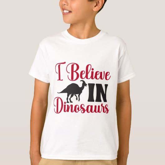 Ik geloof in dinosaurus t-shirt (Voorkant)