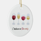 Ik geloof in Diversity wijnglazen Keramisch Ornament (Rechts)