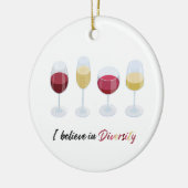 Ik geloof in Diversity wijnglazen Keramisch Ornament (Links)