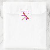 Ik geloof in Dragonflies Ronde Sticker (Tas)