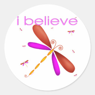 Ik geloof in Dragonflies Ronde Sticker
