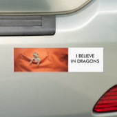 Ik geloof in draken met bumper sticker met baard d (Op auto)