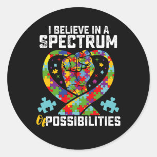 Ik geloof in een spectrum van mogelijkheden voor a ronde sticker