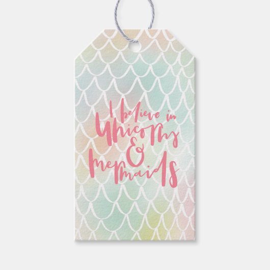 IK GELOOF IN EENHOORNS EN ZEEMEERMINNEN CADEAULABEL (Voorkant)