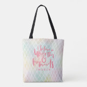 IK GELOOF IN EENHOORNS EN ZEEMEERMINNEN ROZE TOTE BAG (Achterkant)