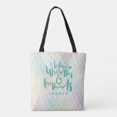 IK GELOOF IN EENHOORNS EN ZEEMEERMINNEN TOTE BAG (Achterkant)