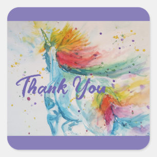 Ik Geloof In Eenhoorns Regenboog Dank Je Kind Vierkante Sticker