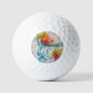 Ik geloof in eenhoorns regenboog schattige meisjes golfballen