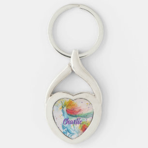 Ik geloof in eenhoorns regenboog schattige meisjes sleutelhanger