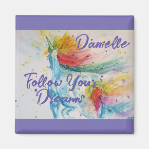 Ik geloof in eenhoorns regenboog Volg je dromen Magneet