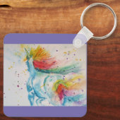 Ik geloof in eenhoorns regenboog Volg je dromen Sleutelhanger (Achterkant)