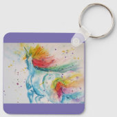 Ik geloof in eenhoorns regenboog Volg je dromen Sleutelhanger (Achterkant)