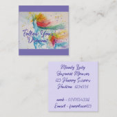 Ik geloof in eenhoorns regenboog Volg je dromen Vierkante Visitekaartje (Voorkant / Achterkant)