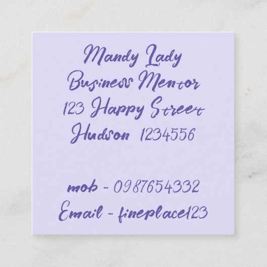 Ik geloof in eenhoorns regenboog Volg je dromen Vierkante Visitekaartje (Achterkant)