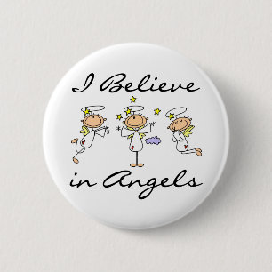 Ik geloof in engel T-shirts en cadeaus Ronde Button 5,7 Cm