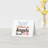 Ik geloof in engelen vanwege jou Lege wenskaart Kaart (Gele Bloem)