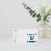 ik geloof in galoshes visitekaartje (Staand voorkant)