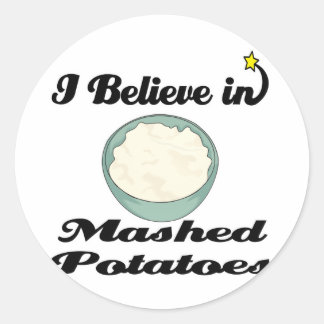 ik geloof in gemashed aardappelen ronde sticker