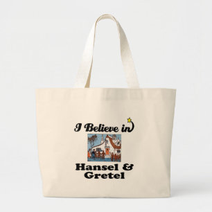 ik geloof in hansel en gritel grote tote bag