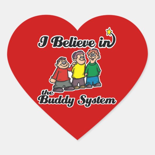 ik geloof in het buddy-systeem hart sticker (Voorkant)