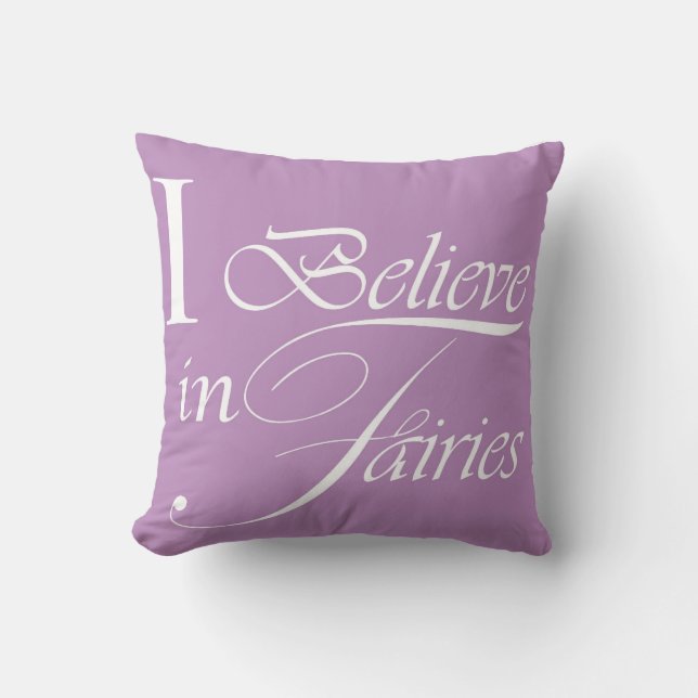 Ik geloof in het fairies Cushion - Paars Kussen (Voorkant)