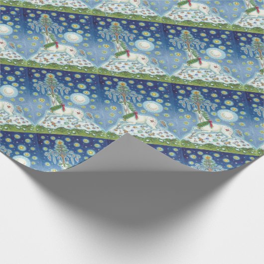 Ik geloof in het kerstunicorn WRAPPER PAPIER (Hoek)