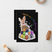 Ik geloof in het Konijn! Paaskonijn Eieren Notitiekaartje (Voorkant / Achterkant in situ)