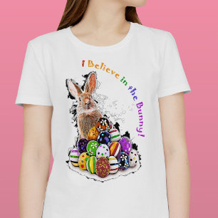 Ik geloof in het konijn! Pasen Konijn Eieren T-shirt