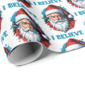 Ik geloof in het ontwerp van de Kerstman Graffiti- Cadeaupapier (Rol Hoek)