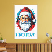 Ik geloof in het ontwerp van de Kerstman Graffiti- Canvas Afdruk (Insitu (Woonkamer))