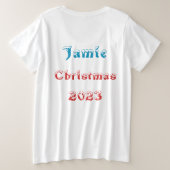 Ik geloof in het ontwerp van de Kerstman Graffiti- Grote Maat T-shirt (Design achterkant)