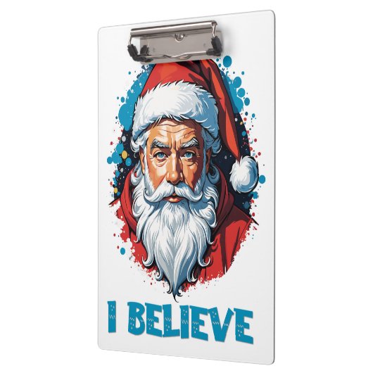 Ik geloof in het ontwerp van de Kerstman Graffiti- Klembord (Links)