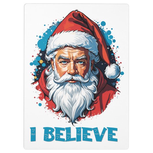 Ik geloof in het ontwerp van de Kerstman Graffiti- Klembord (Achterkant)