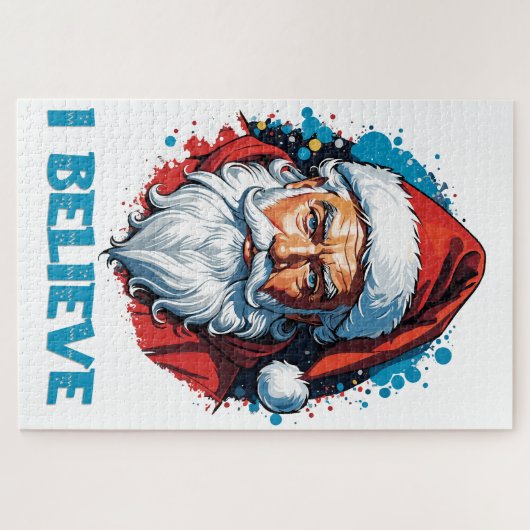 Ik geloof in het ontwerp van de Kerstman Graffiti- Legpuzzel (Horizontaal)