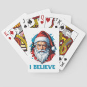 Ik geloof in het ontwerp van de Kerstman Graffiti- Pokerkaarten (Achterkant)