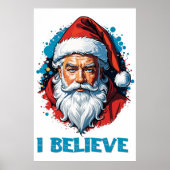 Ik geloof in het ontwerp van de Kerstman Graffiti- Poster (Voorkant)