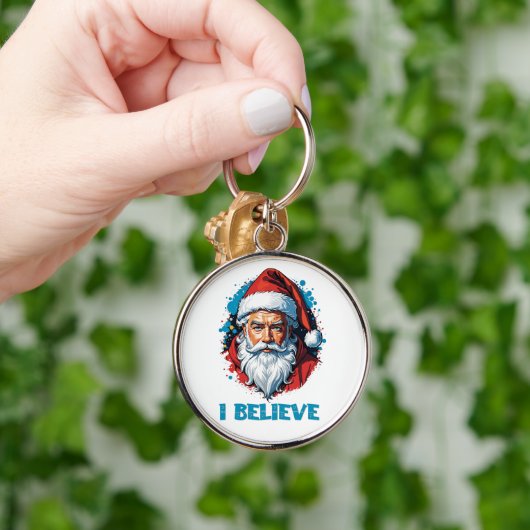 Ik geloof in het ontwerp van de Kerstman Graffiti- Sleutelhanger (Hand)
