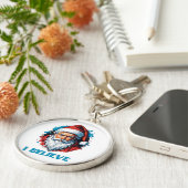 Ik geloof in het ontwerp van de Kerstman Graffiti- Sleutelhanger (Zijkant)